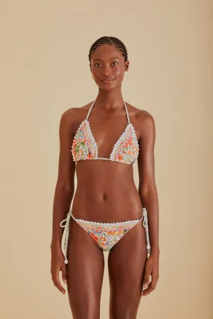 Airtight Zipper Bloom Garden Side Tie Bikini Bottom