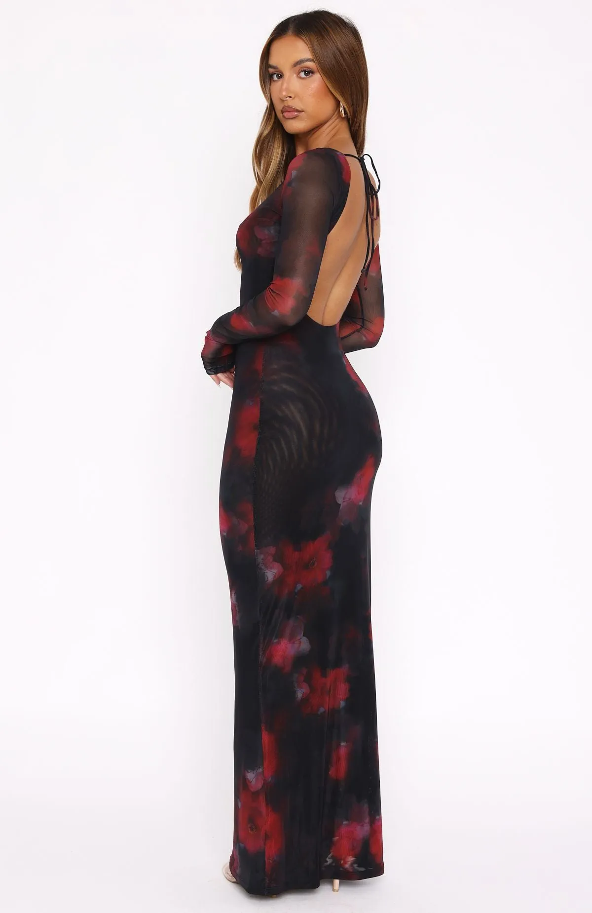 No Halo Long Sleeve Maxi Dress Noir Kisses Low Care