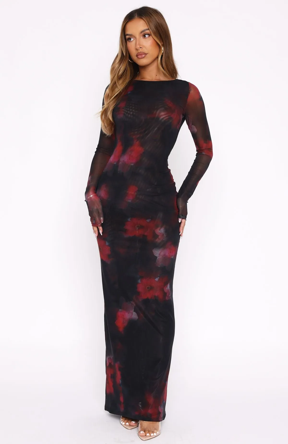 No Halo Long Sleeve Maxi Dress Noir Kisses AntiBacterialTreatment Dad Core