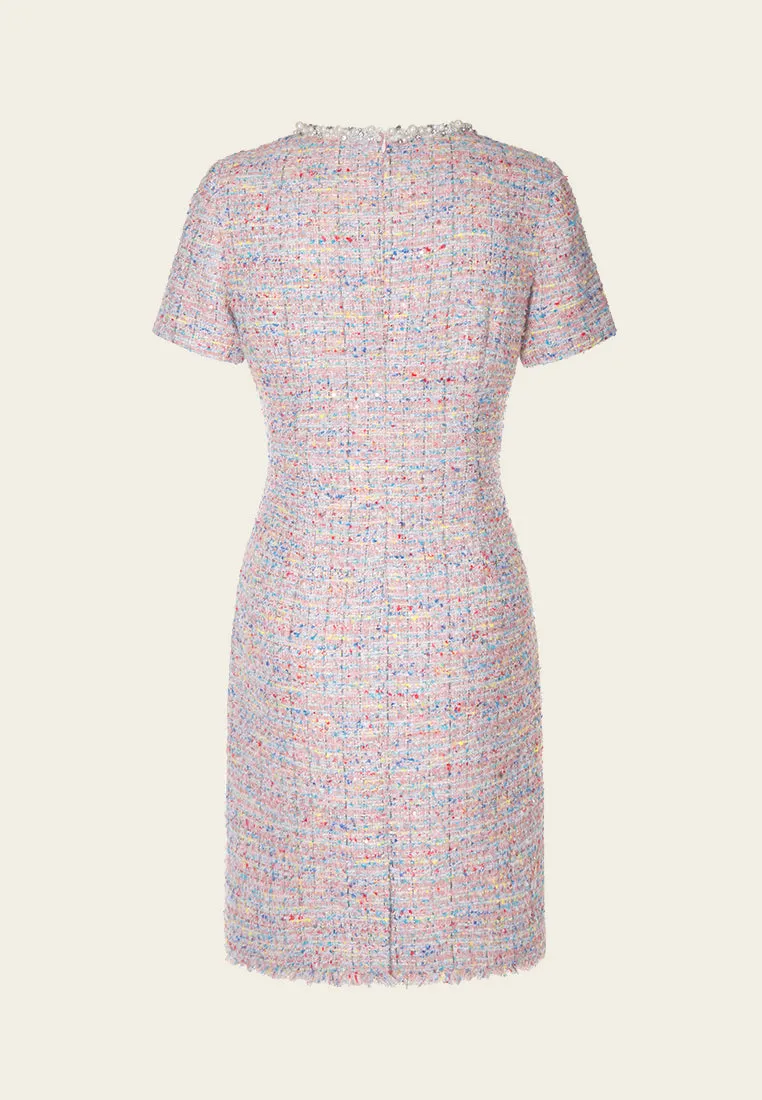 Mixed Tweed Embellished-trim Patch-pocket Dress Mind Glow ErgonomicCut