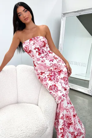 Charms Maxi Dress - Pink Floral With its flowy design this dress drapes beautifully for a sophisticated look Light and airy dress