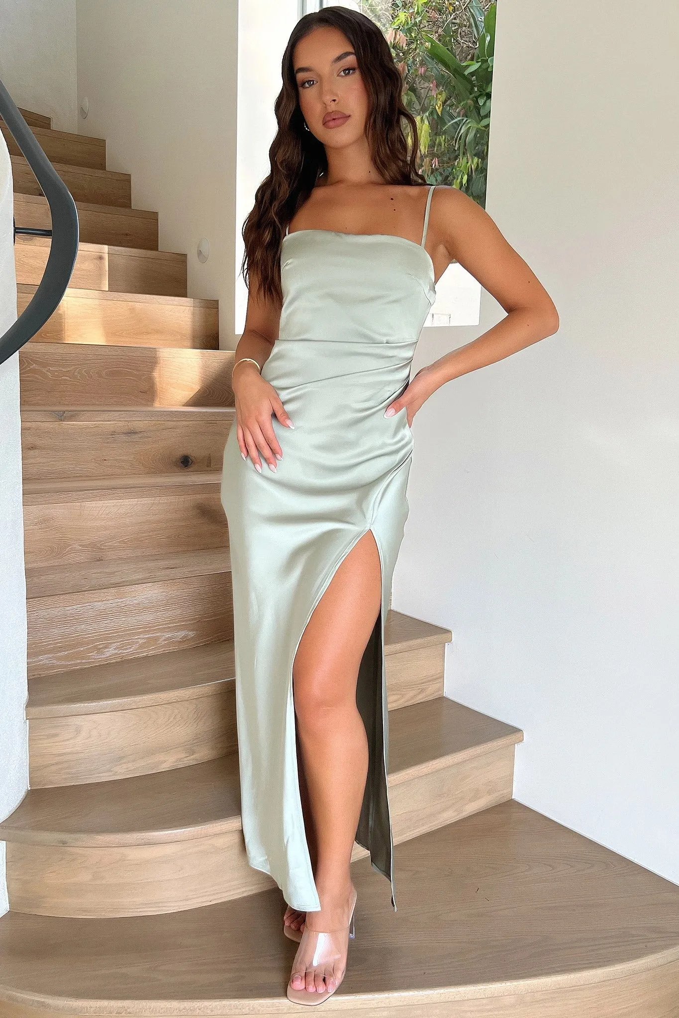 Dream Flow Ice Bloom Manesh Maxi Dress - Sage