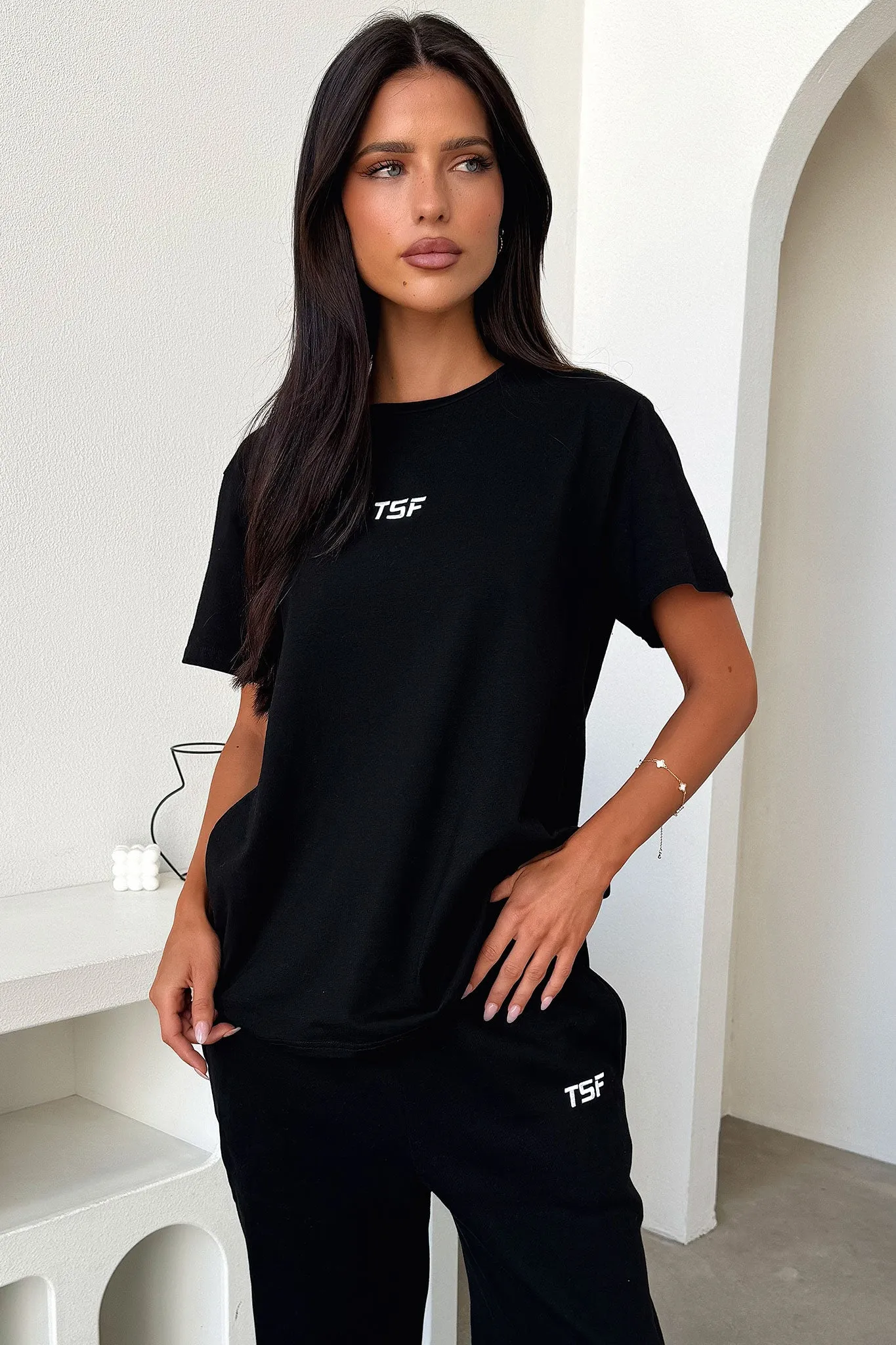 Kaztek Oversized Tee - Black Chilly Weather Style Brushed Interior Lining