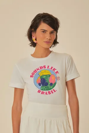 White Sounds Like Brasil Organic Cotton Baby T-Shirt Sharp Cut