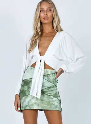 Local Artisan Fashion Detail Ivy Mini Skirt Green