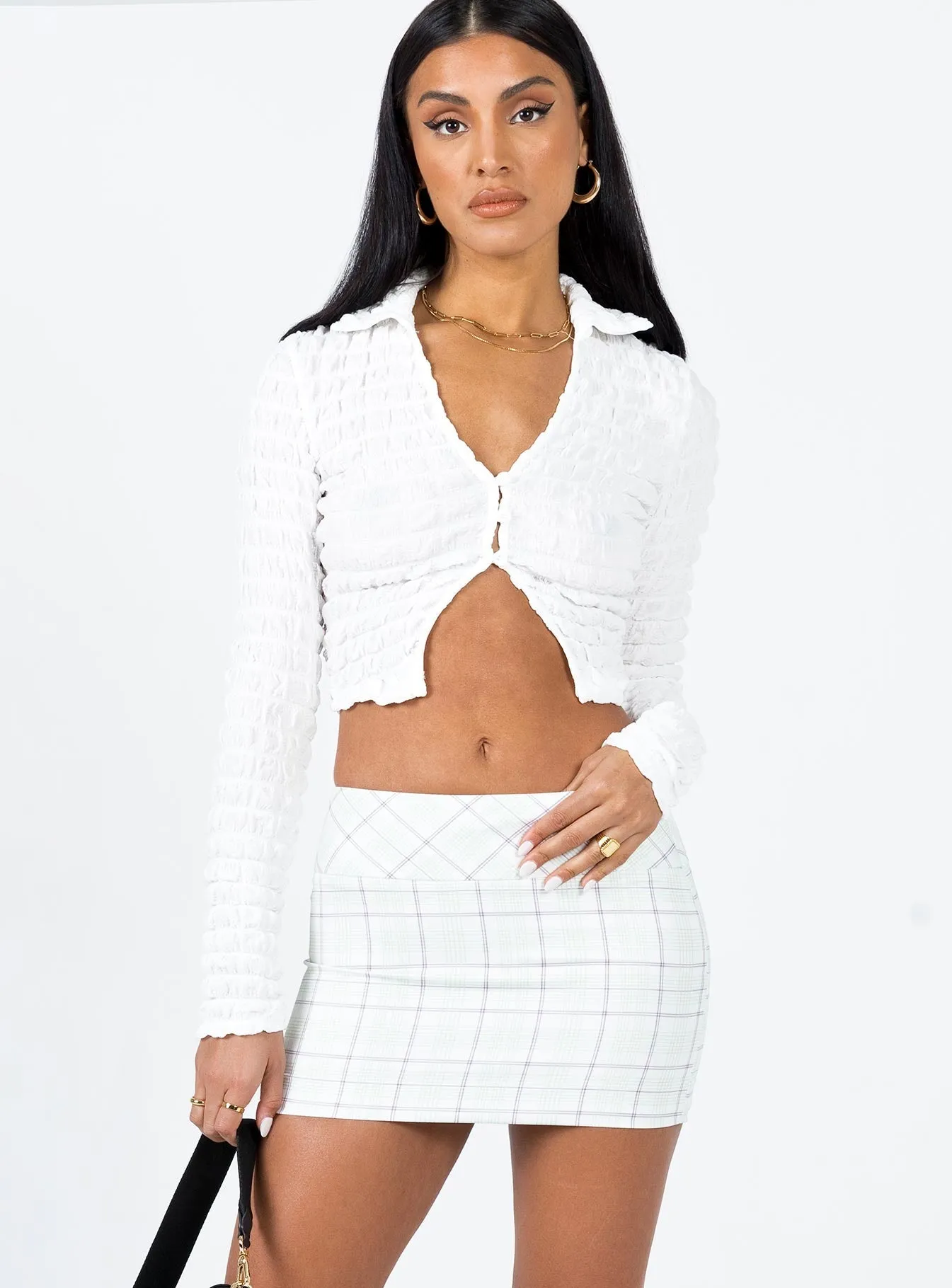 Ginnie Mini Skirt Multi Erasable Crease