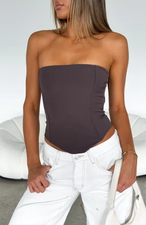 Stretch Technology Casual Look Let It Go Strapless Bustier Chocolate