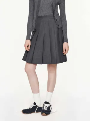 Side Zipper Pleated Skirt Low Maintenance Fabric Classic Choice