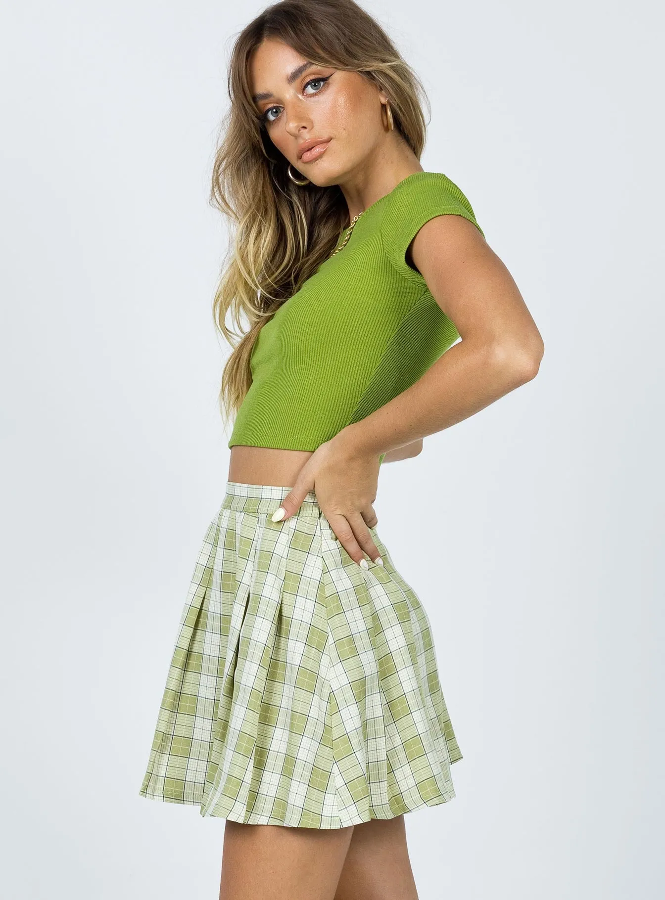 Shopping Trip Carrie Mini Skirt Green