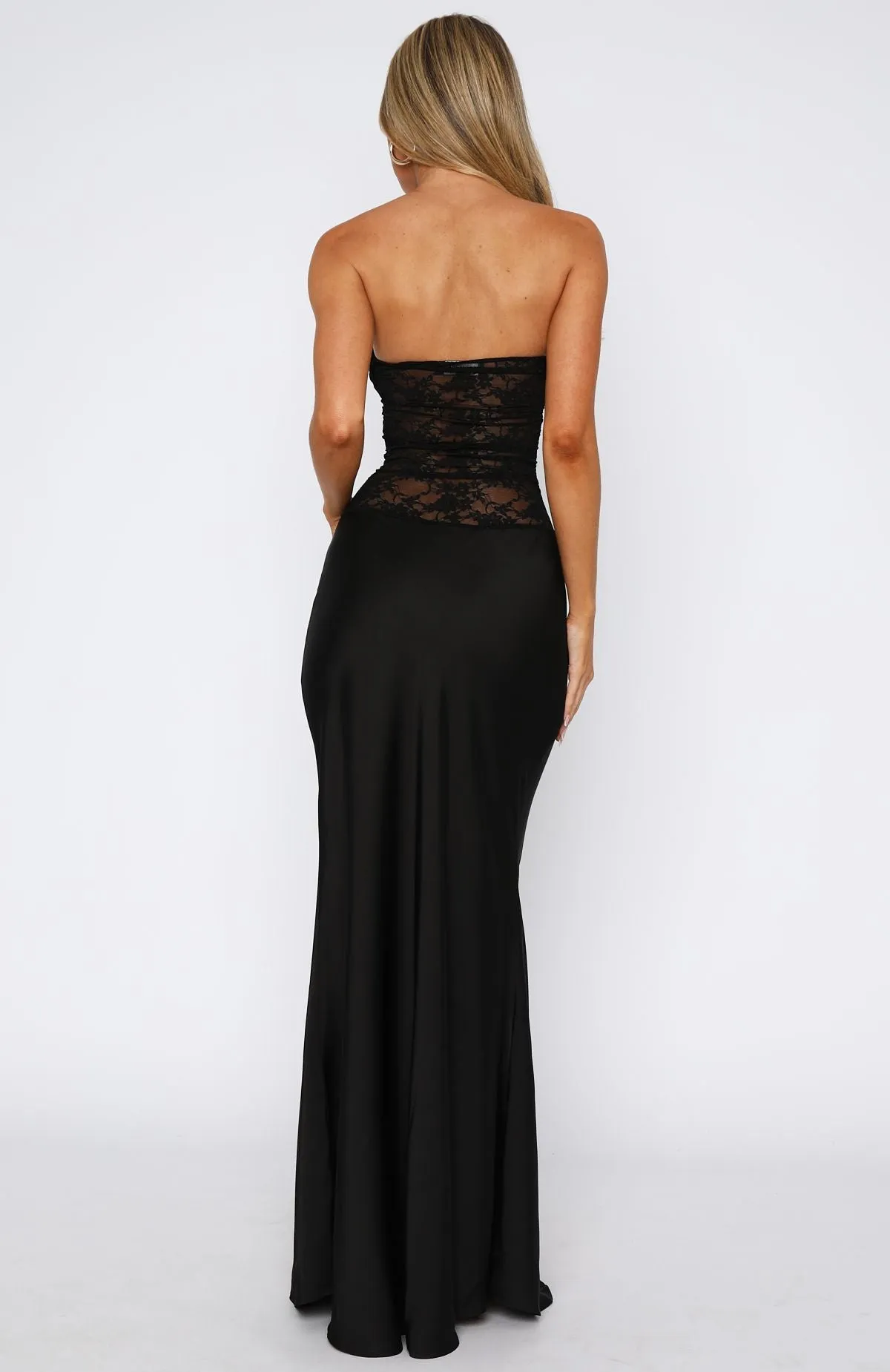 Fall In Love With You Strapless Maxi Dress Black TaglessNeckline FlexibleNeckline