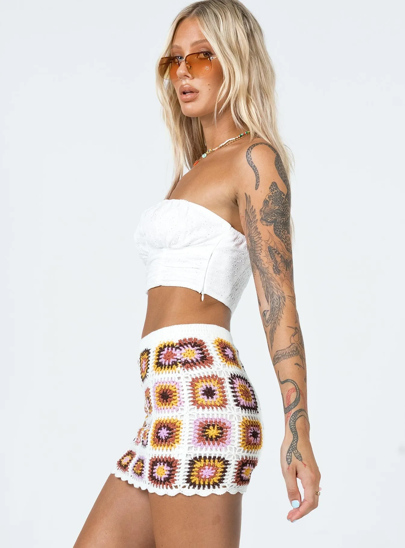 Barbados Crotchet Mini Skirt Multi Ethically Made Modern Chic
