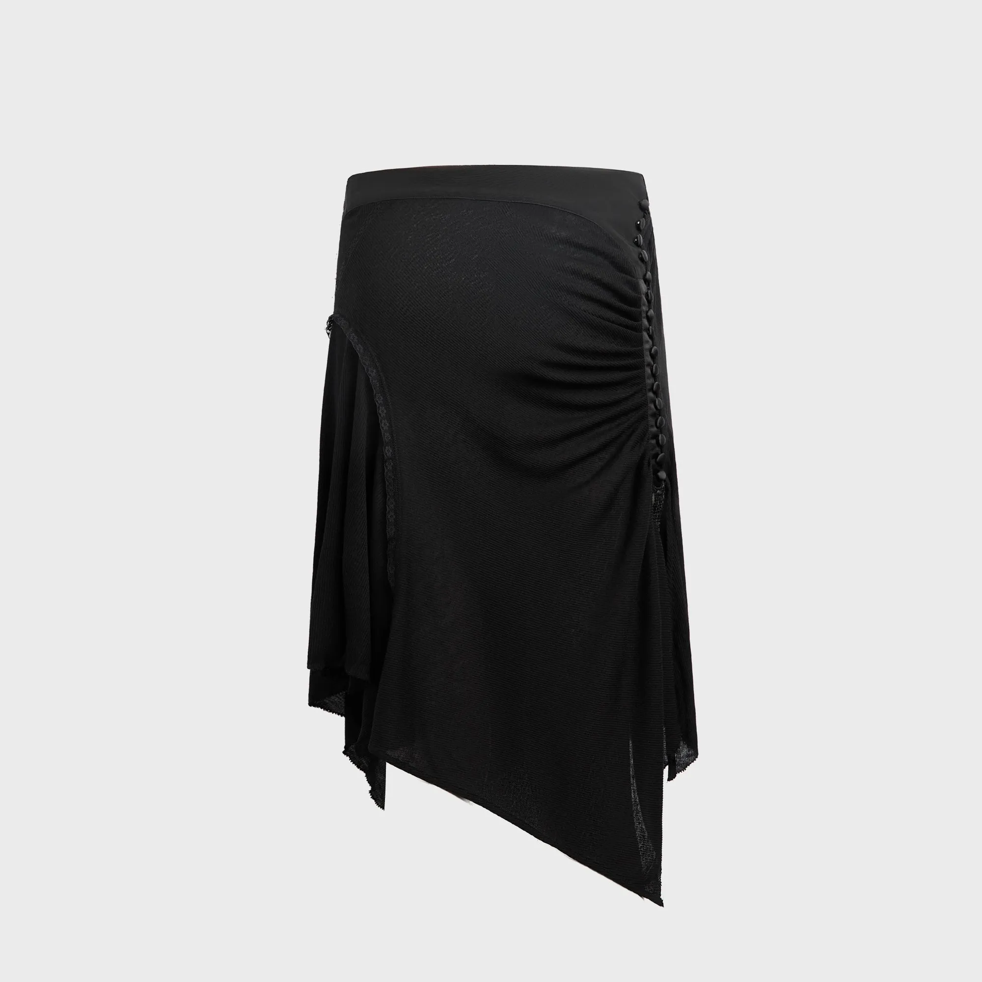 Hyein Seo Shirring Skirt - Black Wardrobe Hero