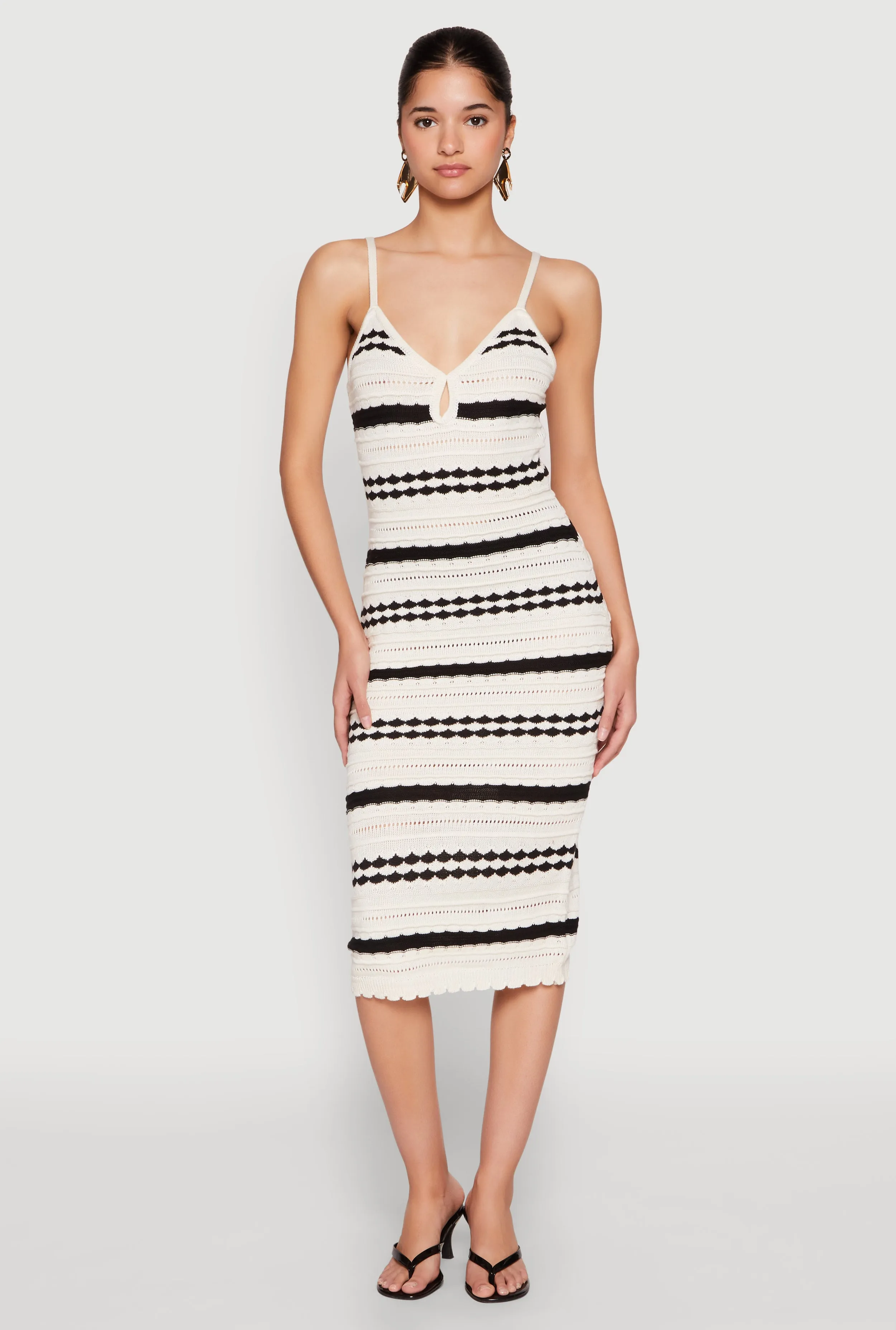 Almost Famous Striped Cami Dress Elegant Silhouette