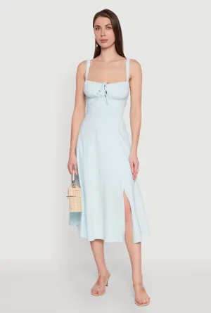 Chic Sleeveless Sundress with Lace & Ruching, Casual Style Self Love Elegant and timeless look