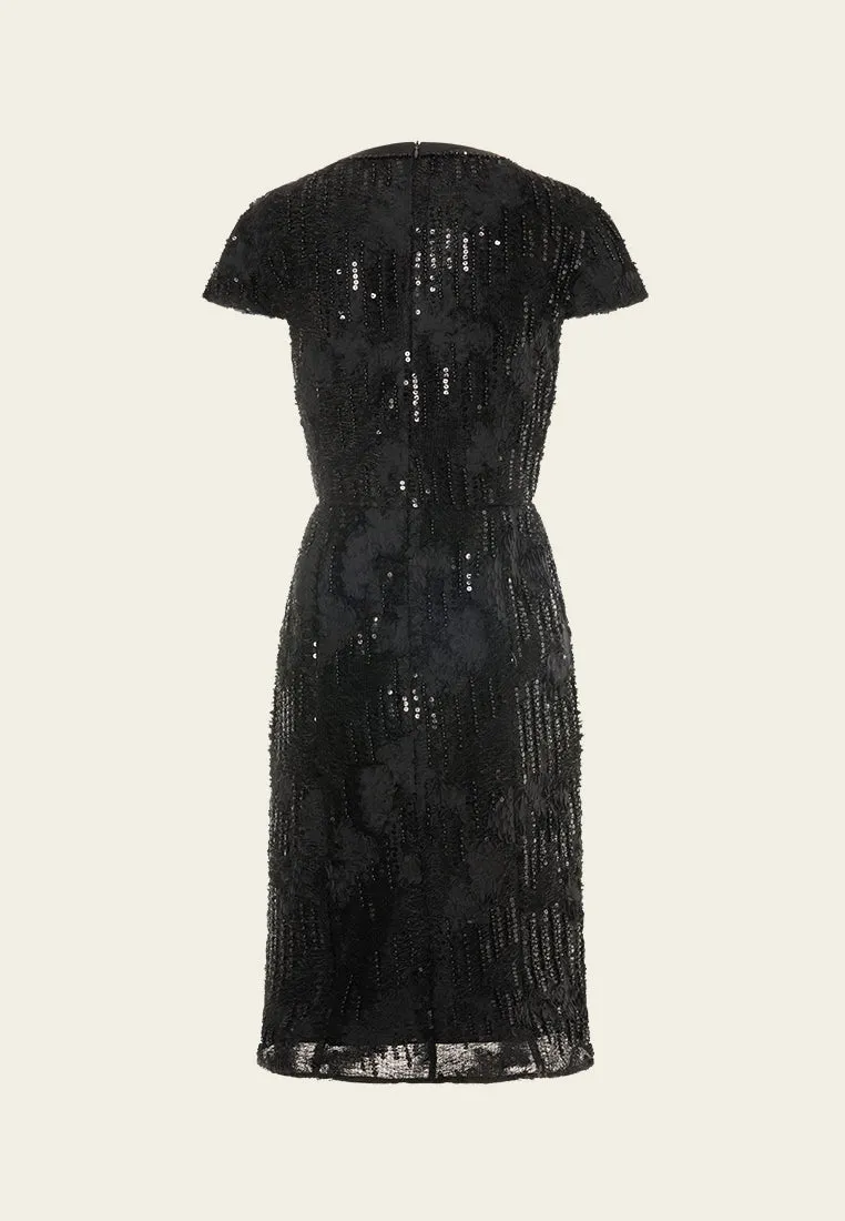Red Flash Festival Air Frayed Detail Welt-pocekt Embellished Dress