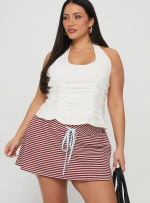 Soft Finish Bexi Textured Skort Red / White Stripe Curve