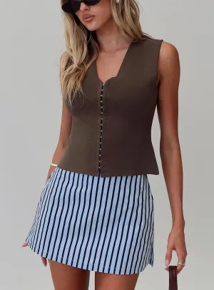 Gigi Skort Blue Stripe Warm Insulation