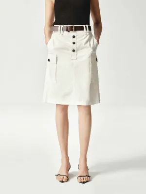 Wool blend Recycled Material Include Belt Straight Skirt