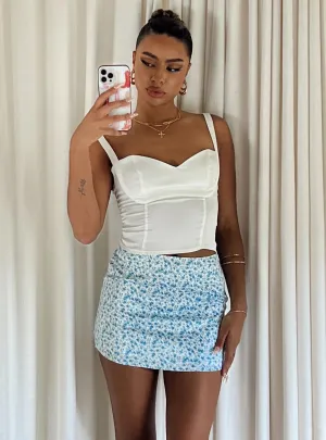 Celena Mini Skirt Blue Floral Fit Choice