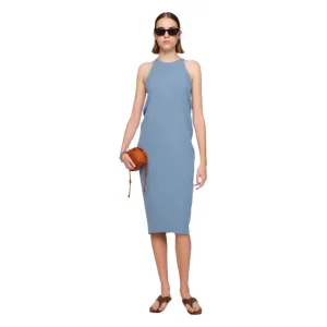 Seafoam Crepe Draped Back Dress SoftTouch Texture
