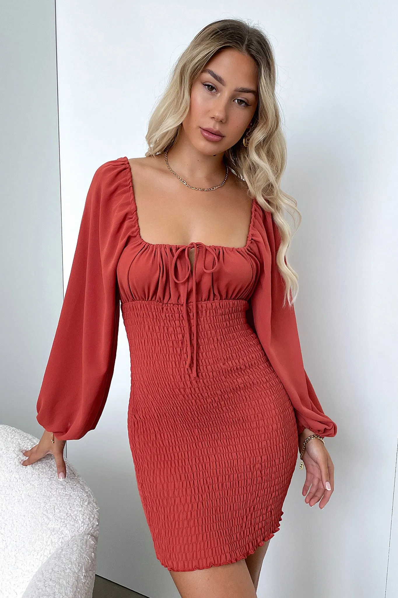 Ella Dress - Rust Sunset Glam Light Reflective