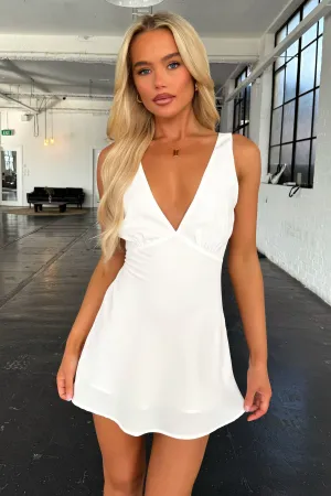 Naf V-Neck Mini Dress - White Urban Light