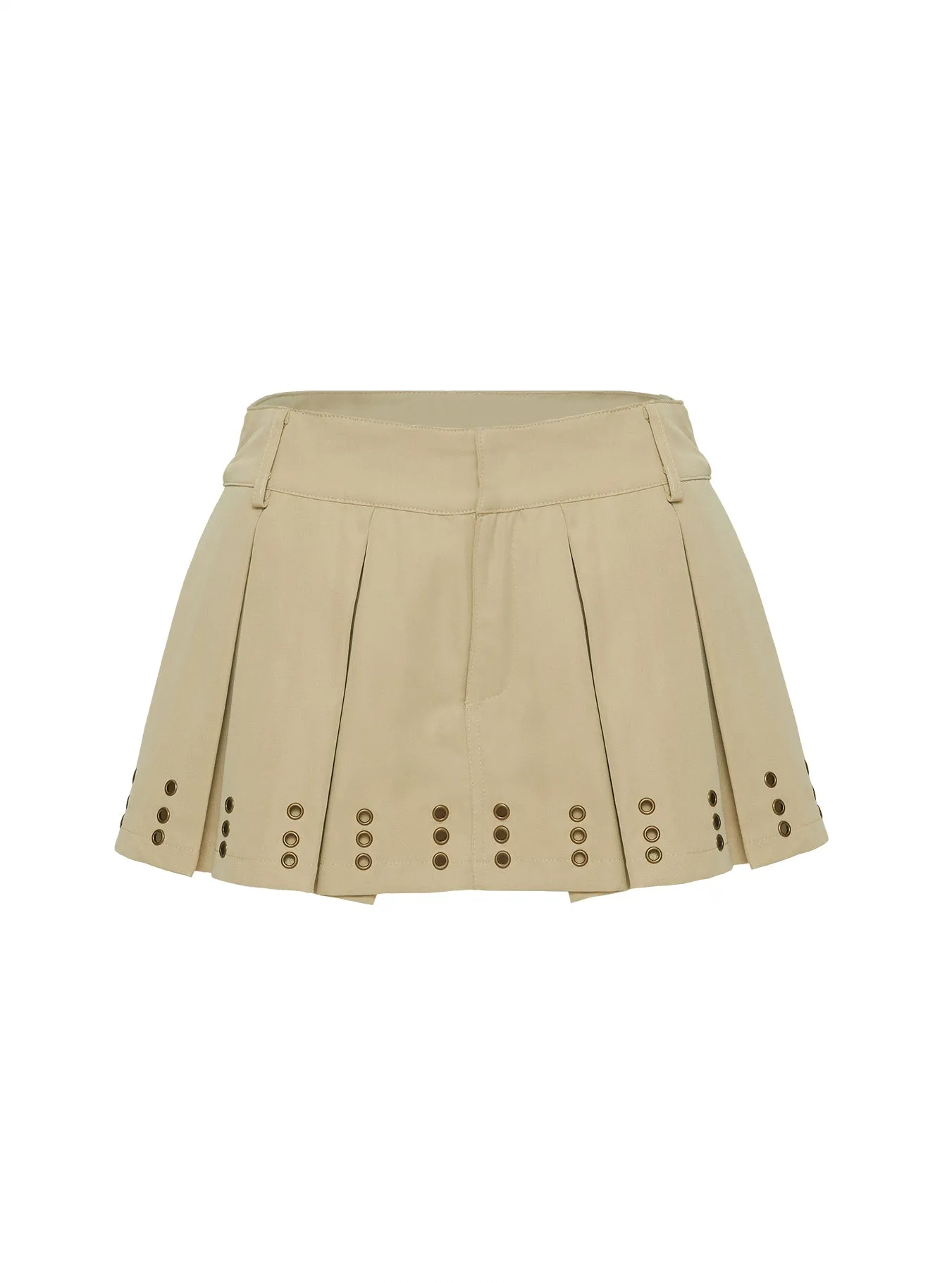 Twist Front Alinzia Eyelet Skort Beige