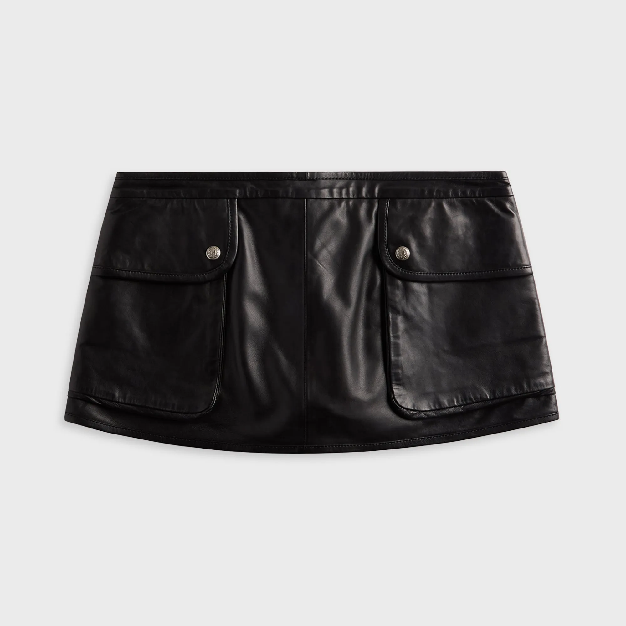 Odor Resistant Treatment R13 Leather Layered Skirt - Black