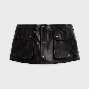 R13 Leather Layered Skirt - Black Occasion Dressing Luxury Feel
