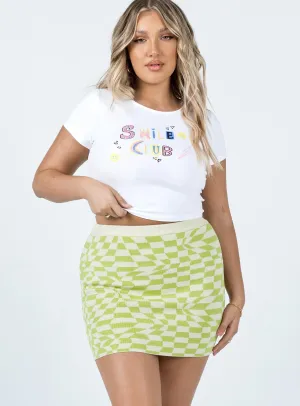Matte Finish Structured Shape Renata Mini Skirt Green