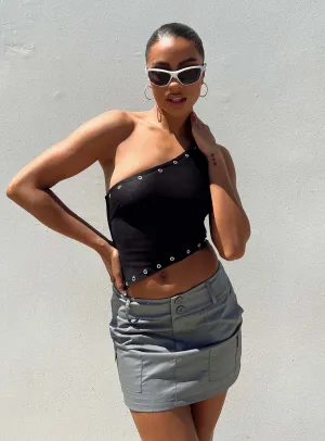 Washable fabric Jameson Mini Skirt Grey