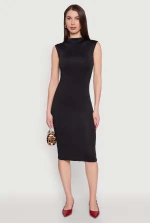 Date night Mock Neck Cap Sleeve Midi Dress