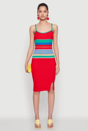 Elegant Attire Madden Girl Striped Cami Dress with Side Slit