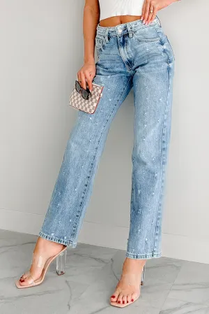 Premium Denim Noelle Distressed Straight Leg Special A Jeans (Medium)