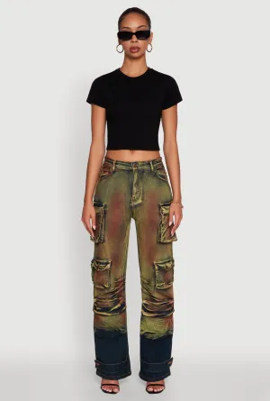 Stylish Daisy Ombre Detail Wide Leg Jeans classic clothing Subtle Look