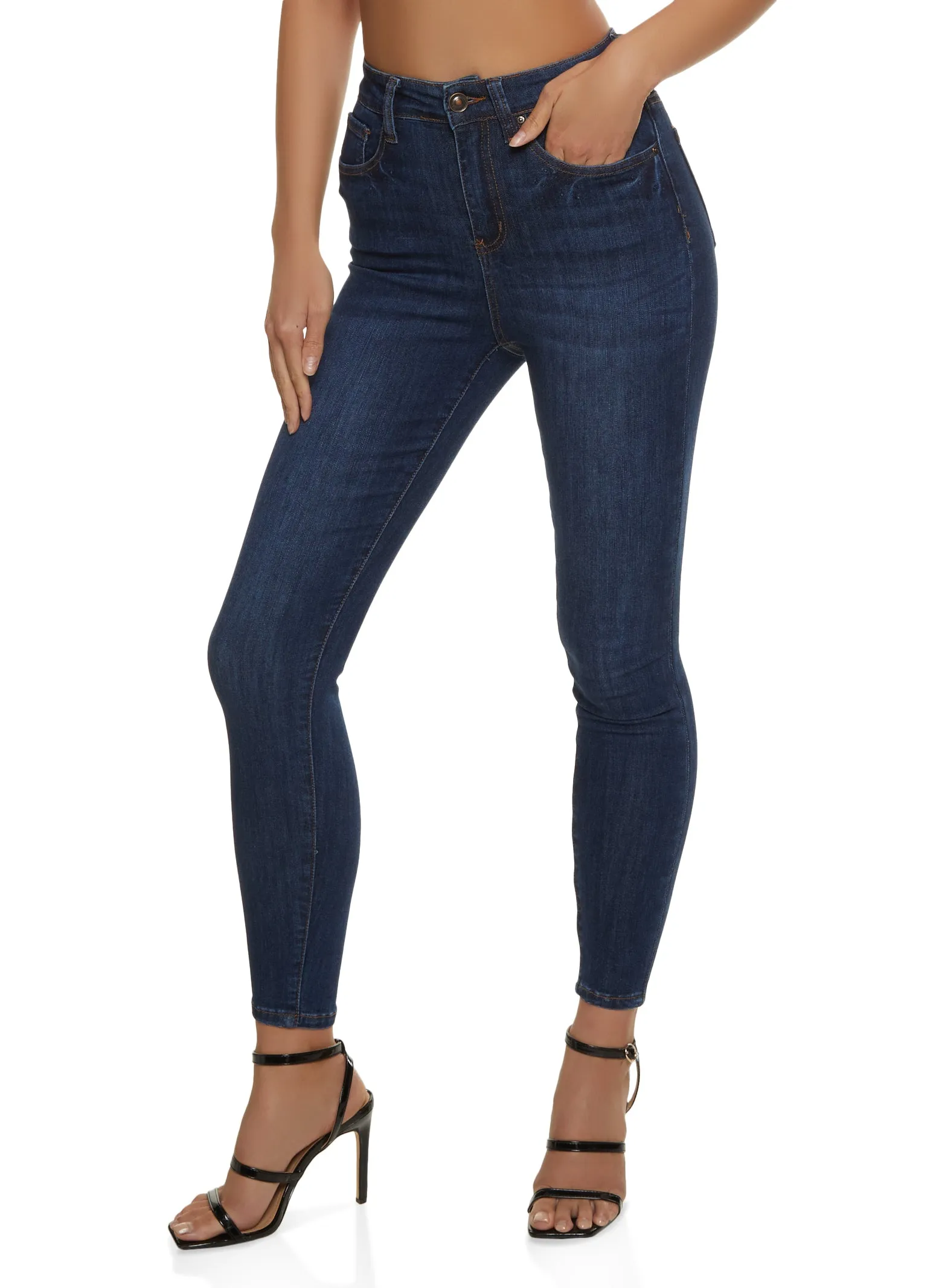 Easy Essentials WAX Whiskered Skinny Ankle Jeans