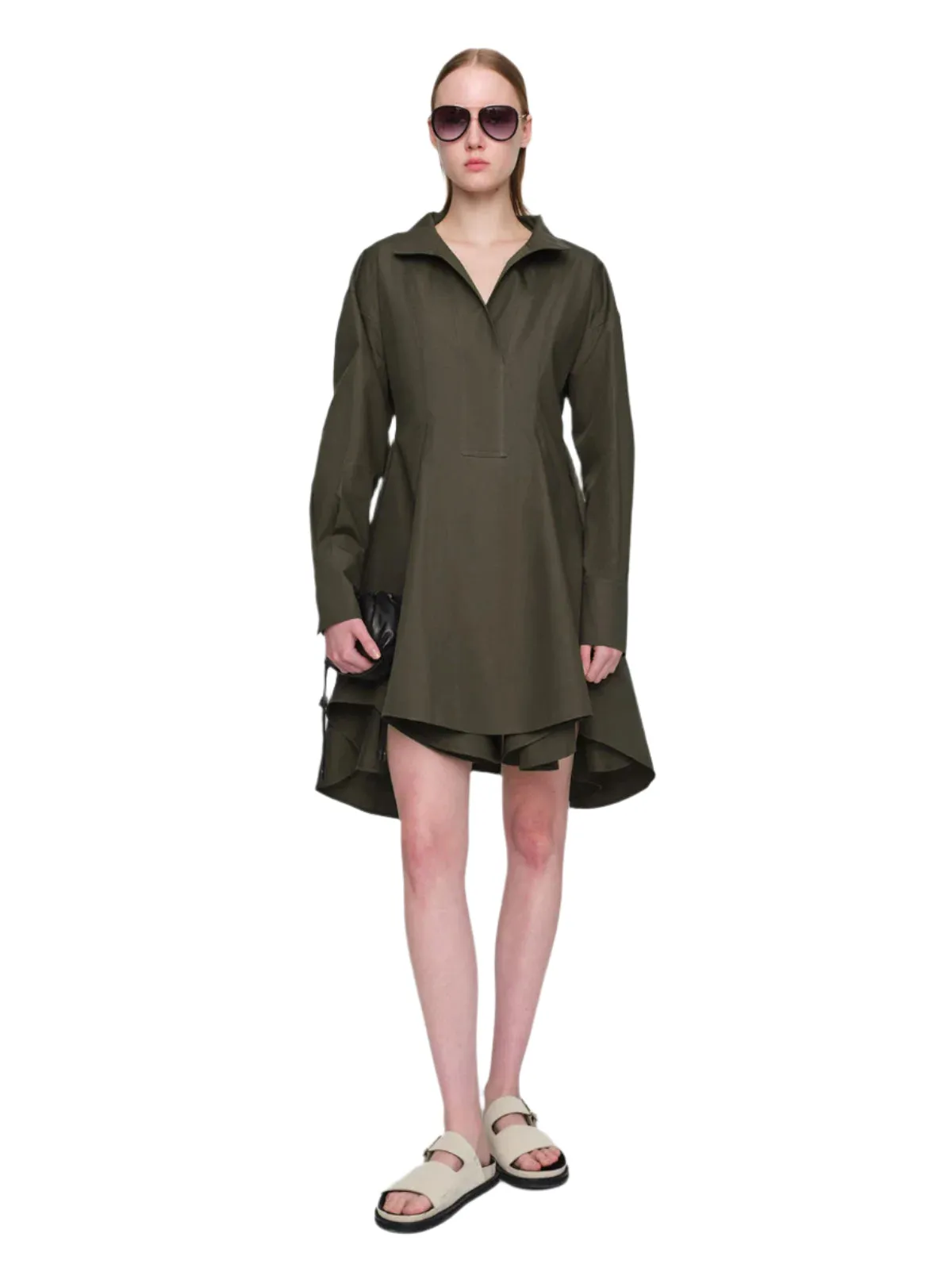 Adela Paper Poplin Dress Antibacterial Treatment