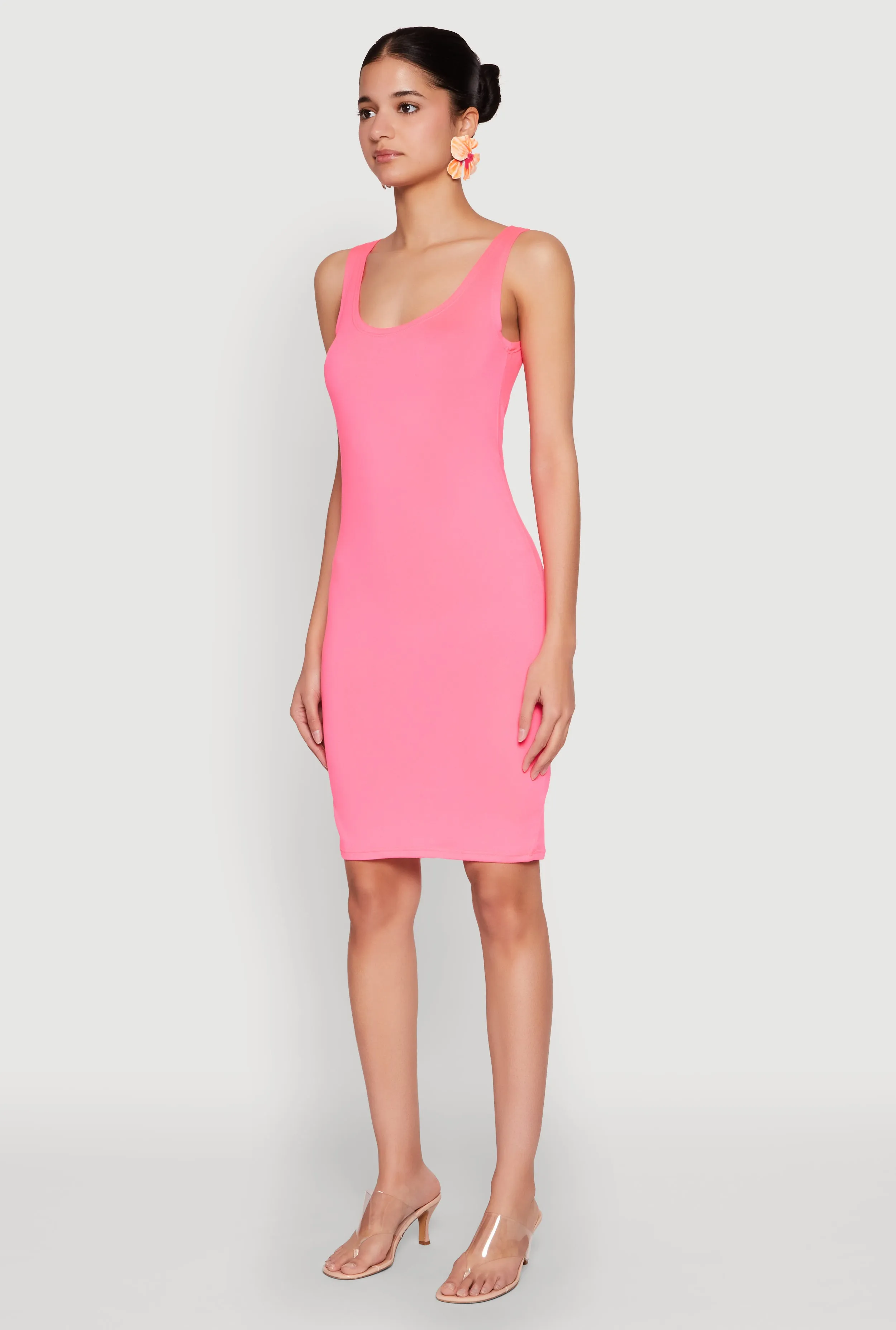 Vibrant Comfort Plus Fit Scoop Neck Tank Midi Dress