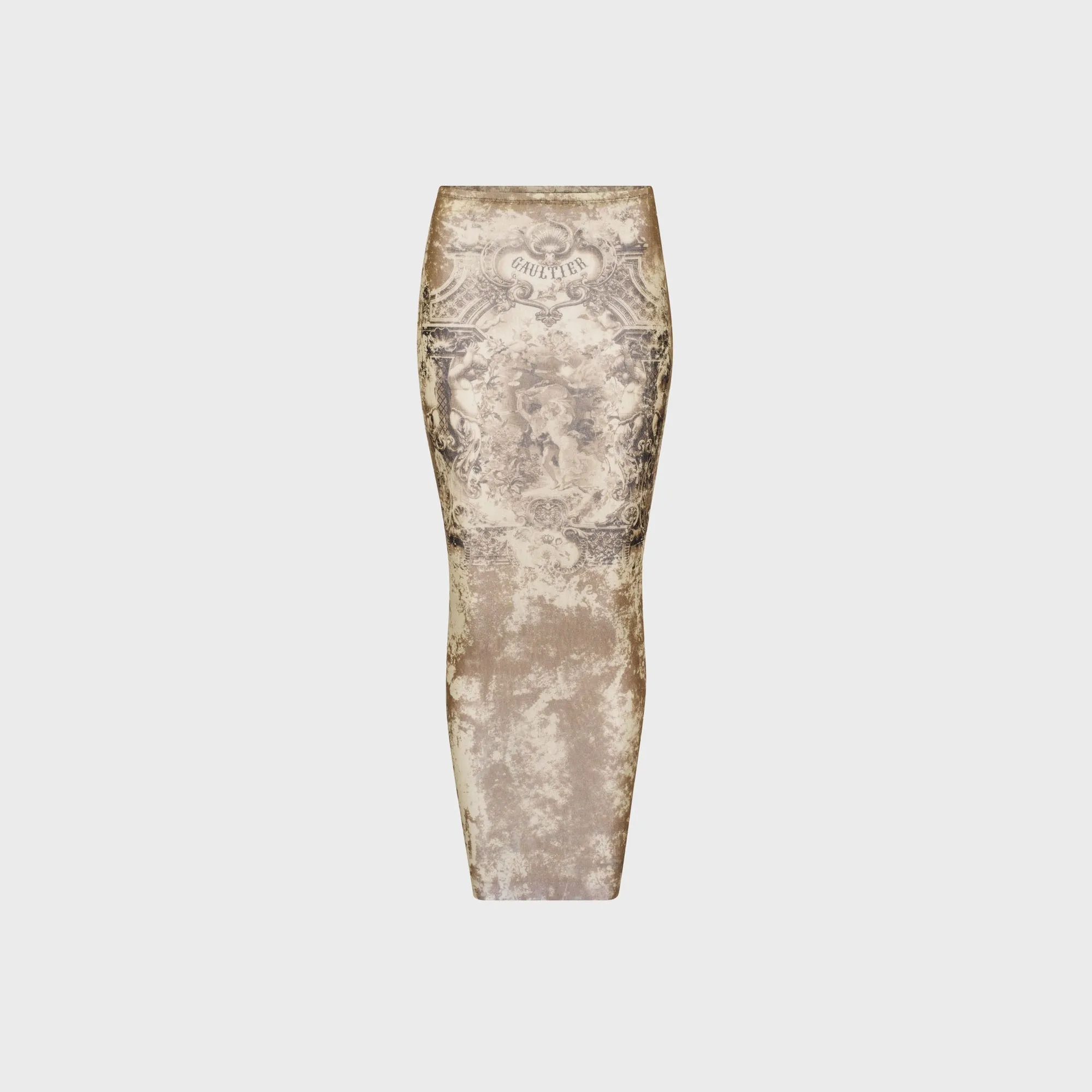 Jean Paul Gaultier Mesh Long Skirt - Printed M??daillon Resale Value Matching Belt