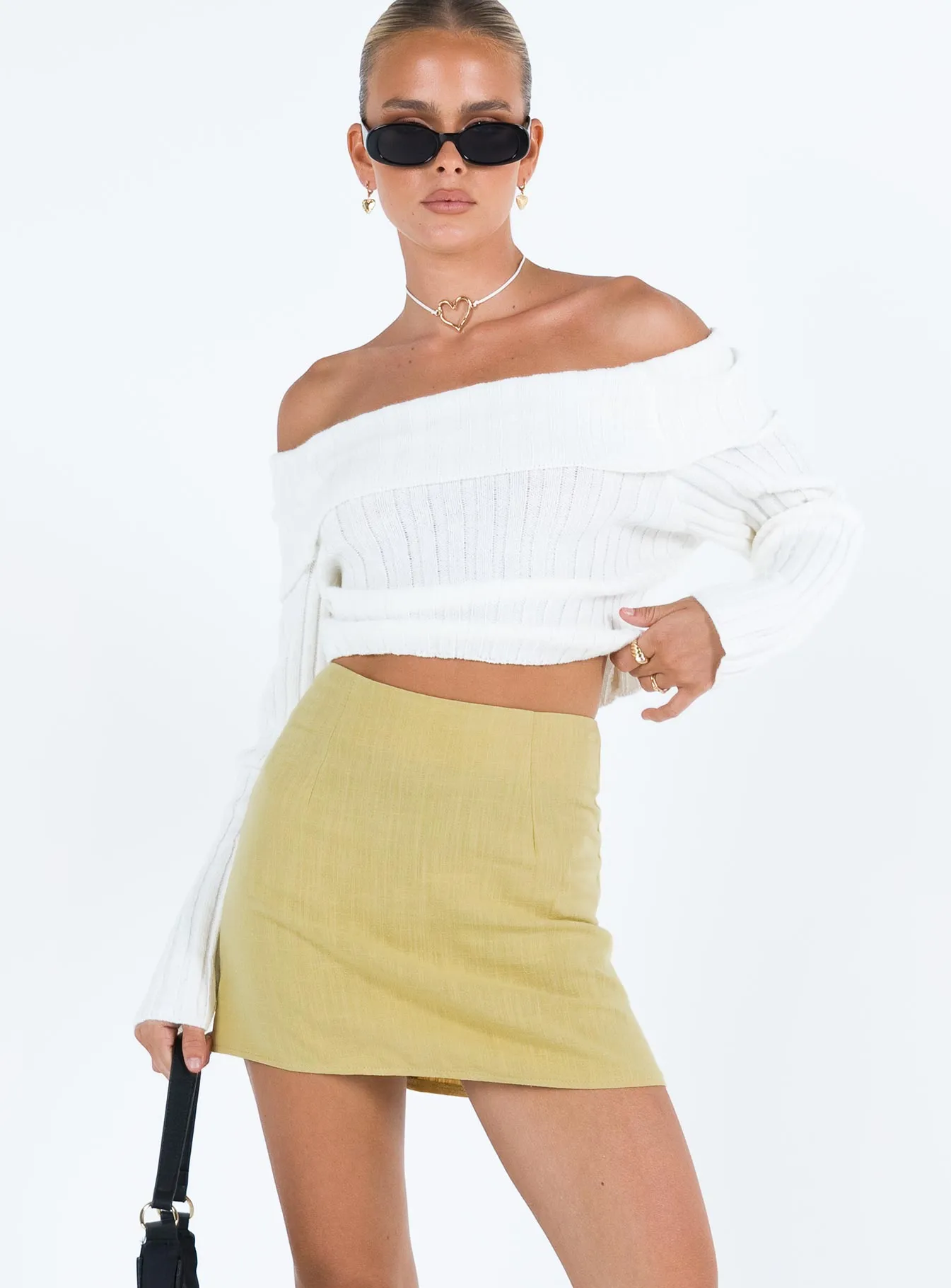 color block Selby Mini Skirt Lemon