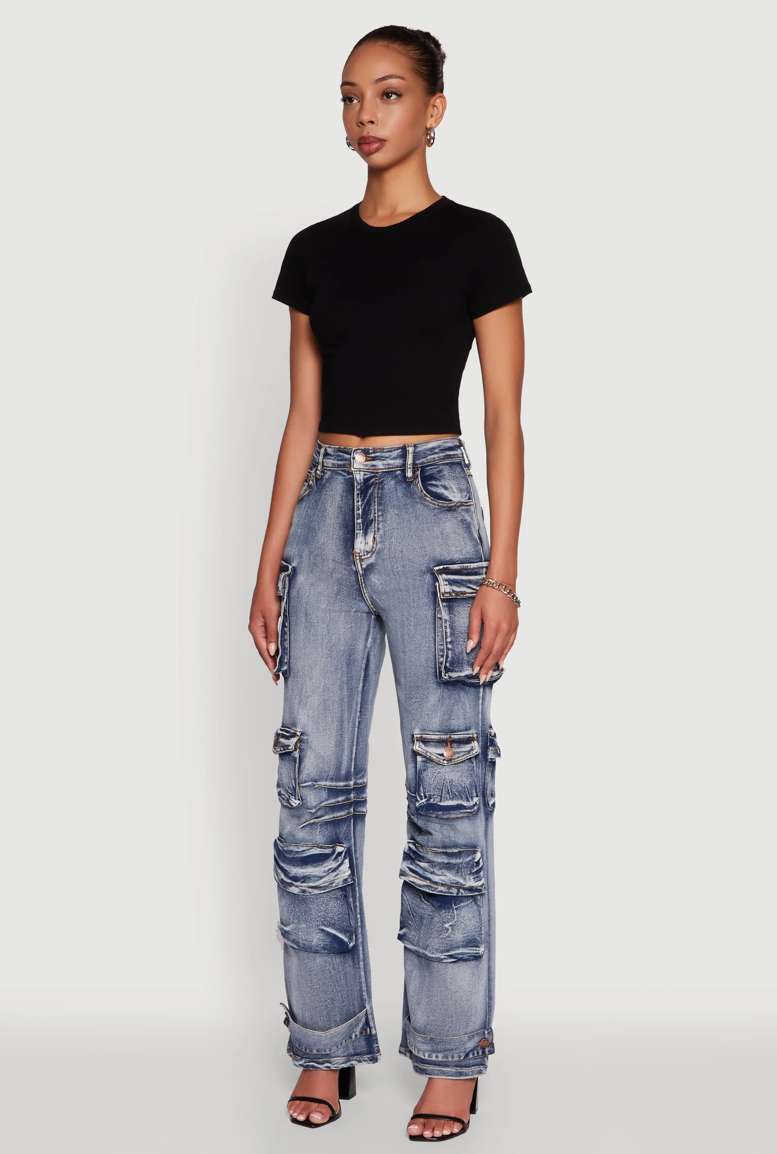 Daisy Mineral Wash Straight Leg Utility Jeans Relaxed Mood