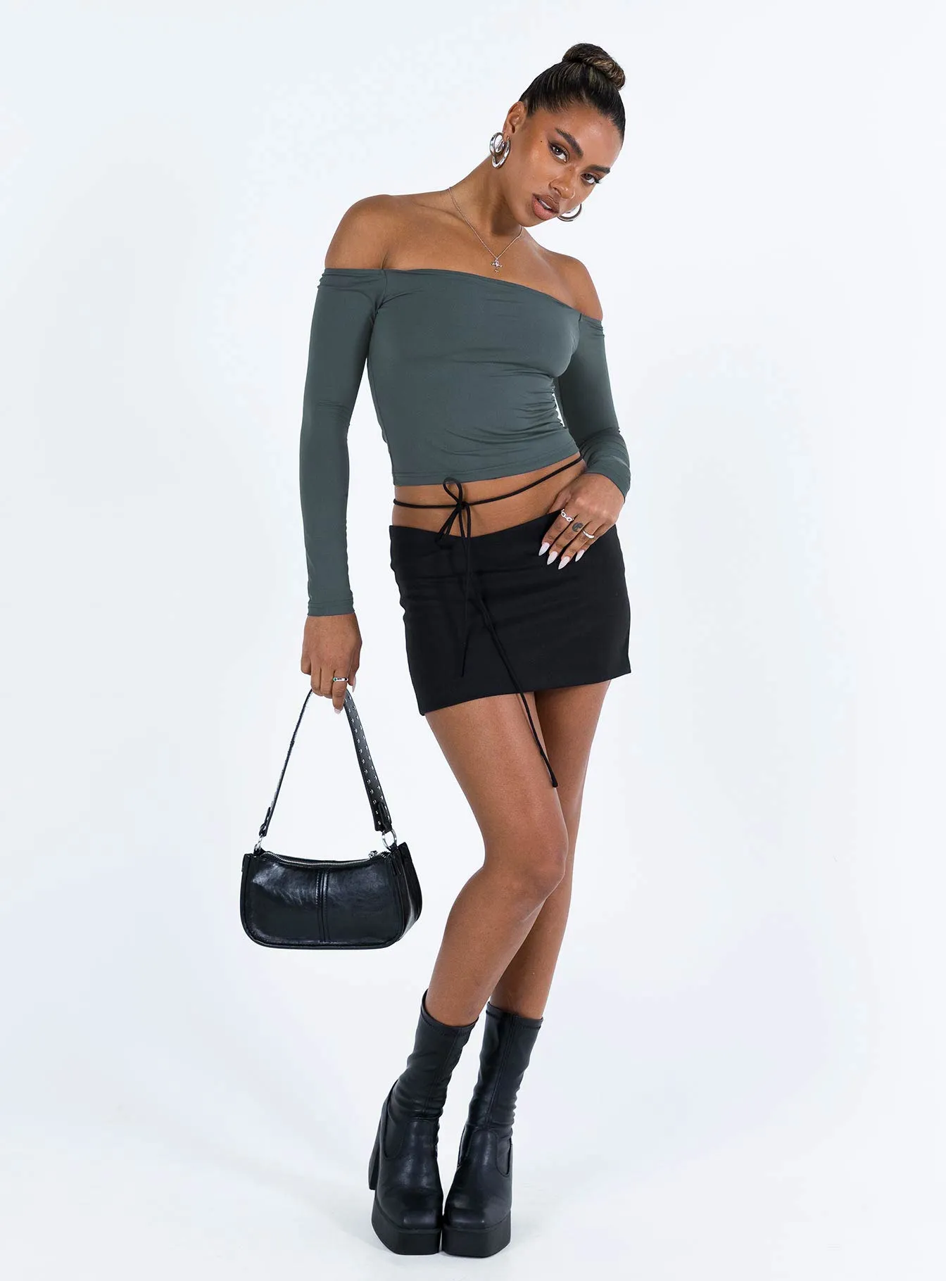 Light Wear Statement Fashion Diez Mini Skirt Licorice