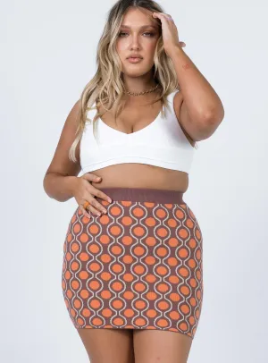 Sunset Mini Skirt Brown/ Red Travel Friendly
