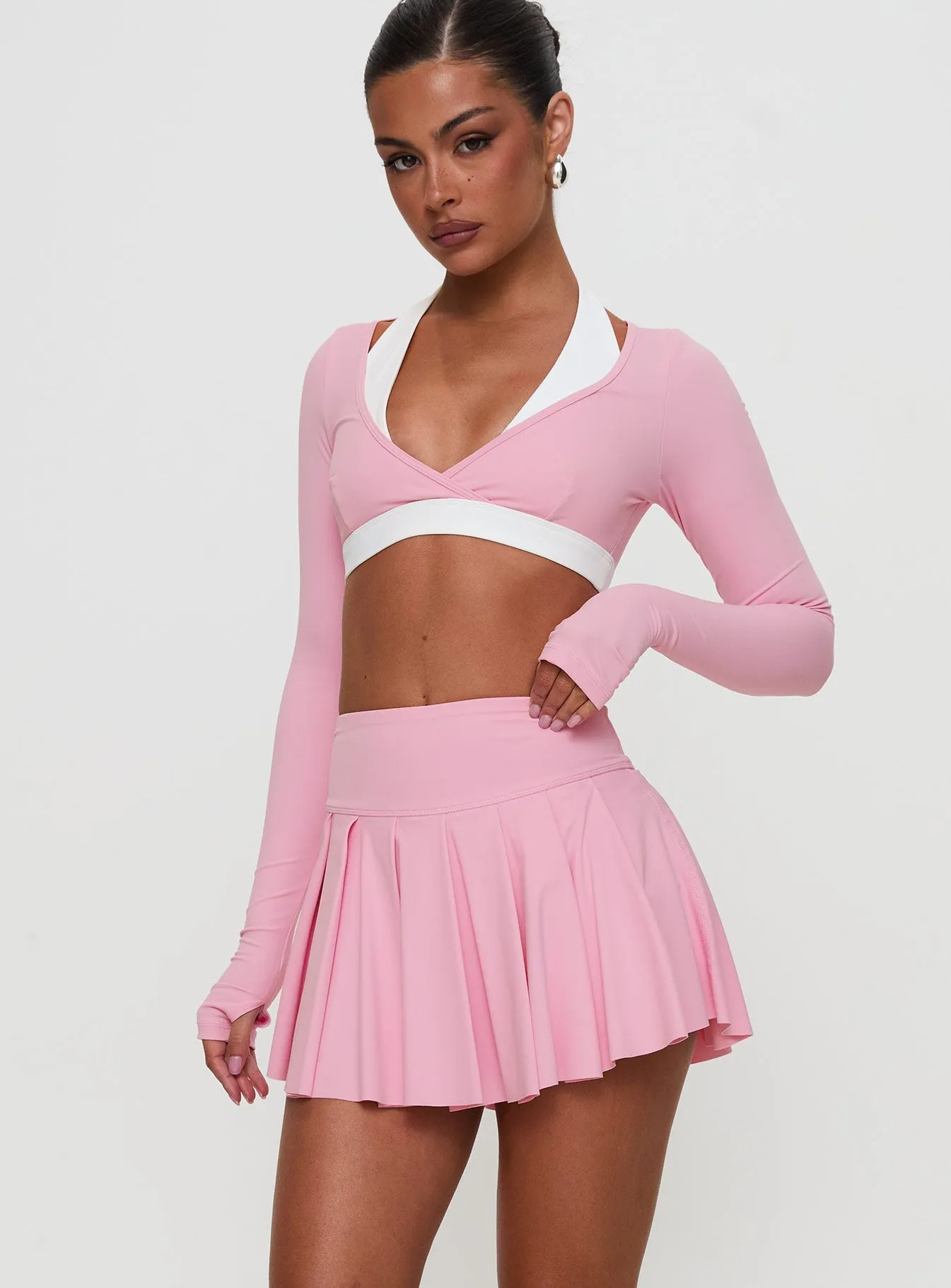 Dynamic Pleat Active Skort Pink Limited Quantity Designer Label