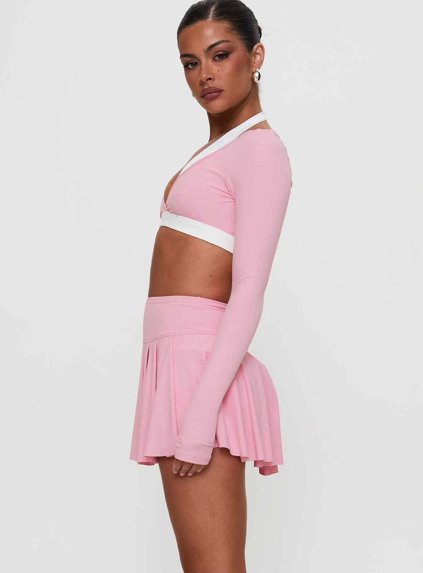 Fresh Vibe Mid Length Dynamic Pleat Active Skort Pink