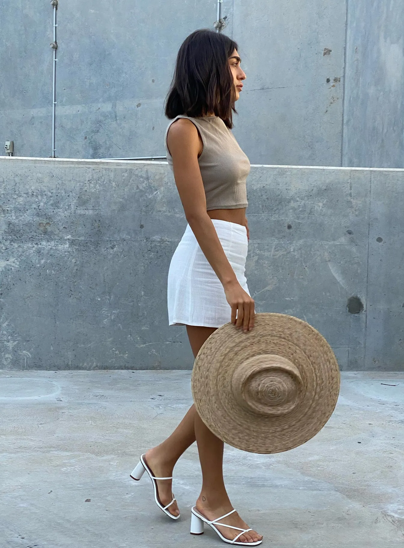 High Street Chic Cozy Tones Selby Mini Skirt White Petite