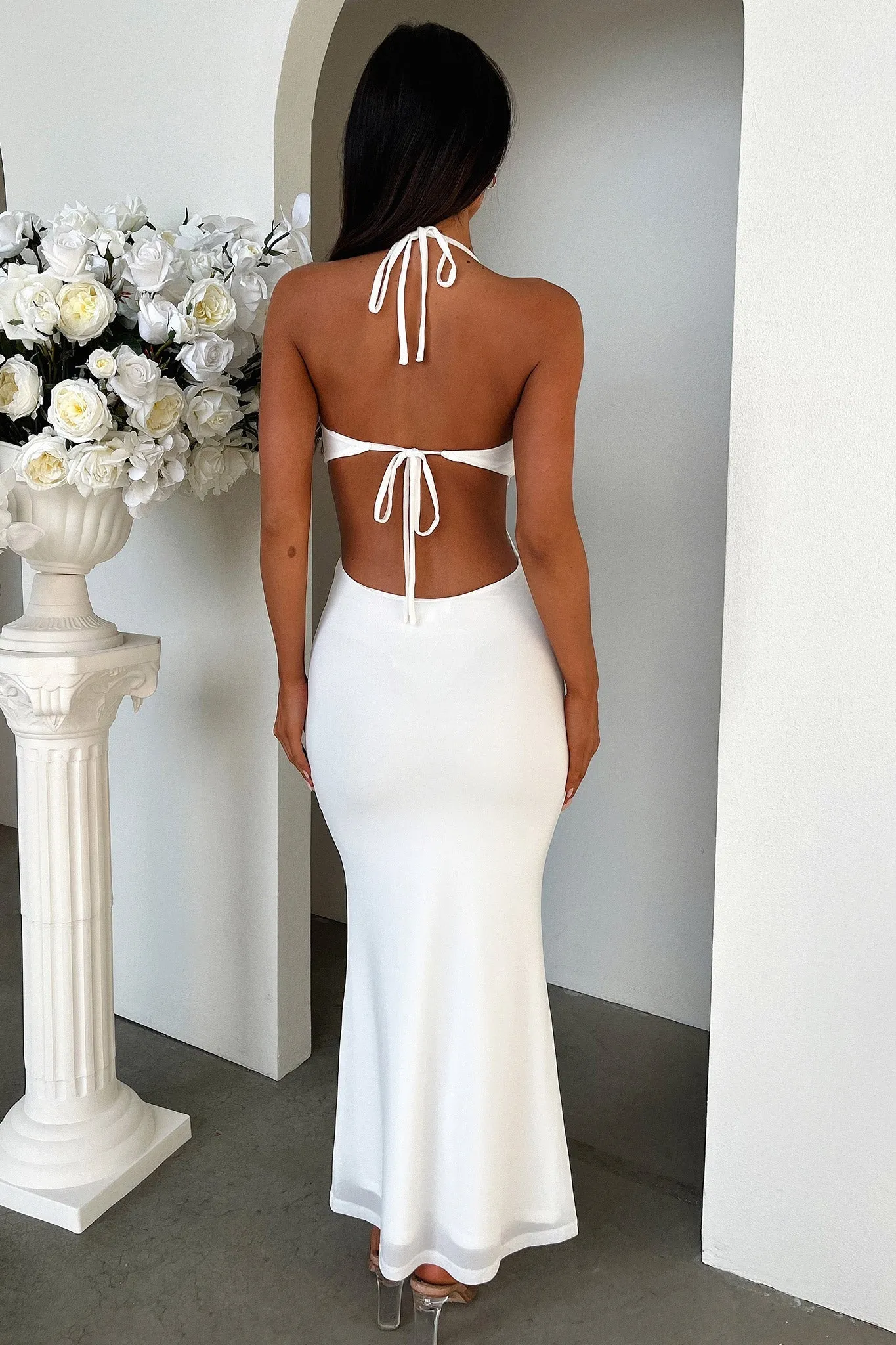 Rose Glow Scandi Clean Zaric Maxi Dress - White