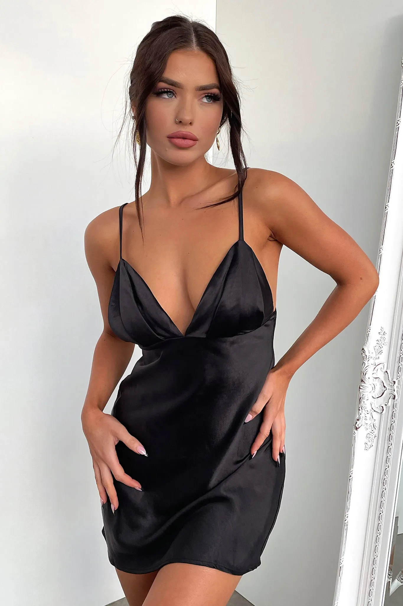 Double Layered Hem Dixie Dress - Black