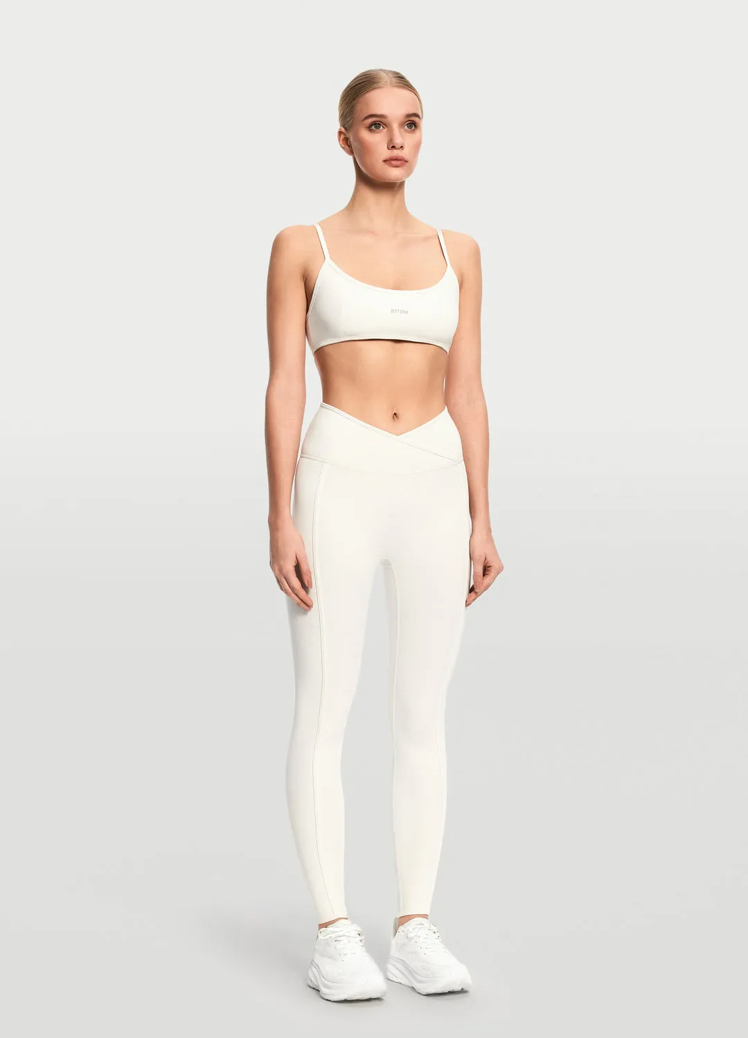 Tight Compression Breathable Mesh Panels Crossover Waist Leggings