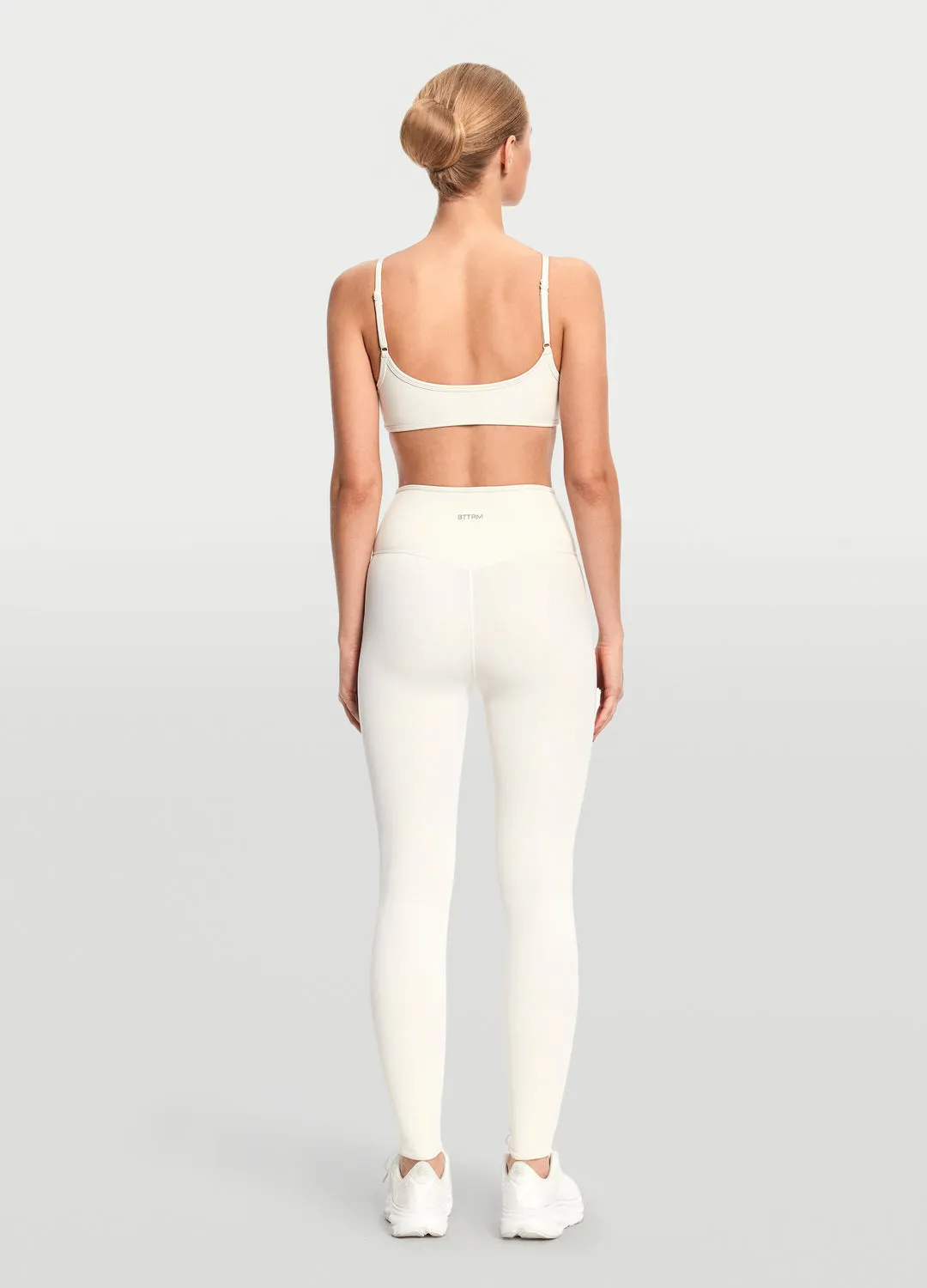 Crossover Waist Leggings Dance Practice Rib Knit Urban Commuter Squat Proof